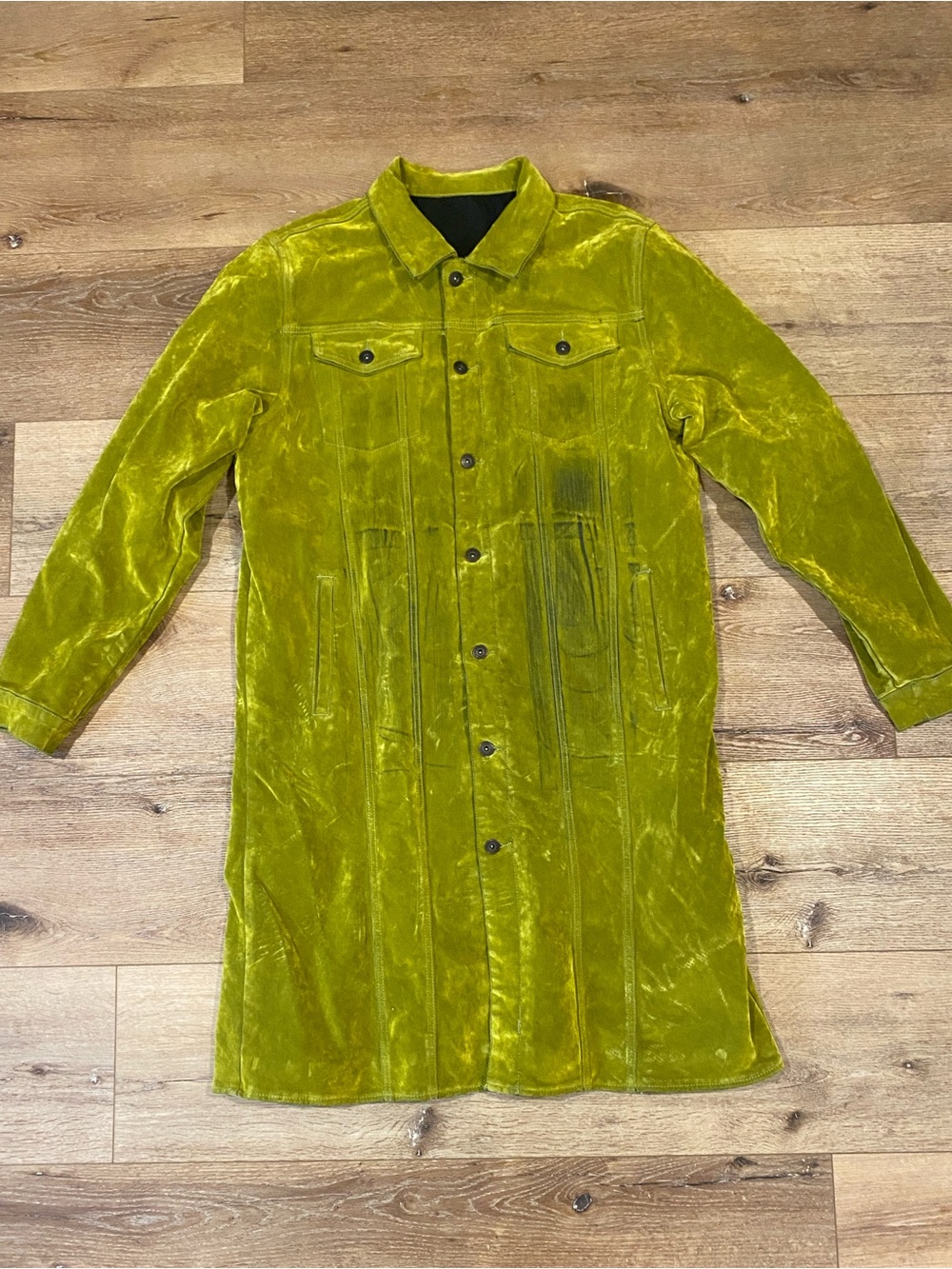 Valabasas nocturne Mens green trench coat